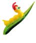 Preview: Orchideenstab, Blatt mit Raupe -gelb- (normale Ausf.)